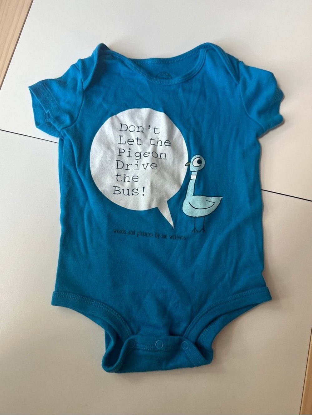 Out of Print Mo Willems Don’t Let the Pigeon Drive the Bus Bodysuit Onesie 12m